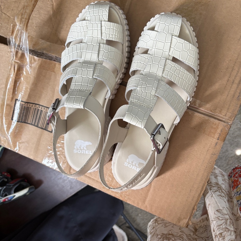 Sorel Women's Cream Textured Sandals